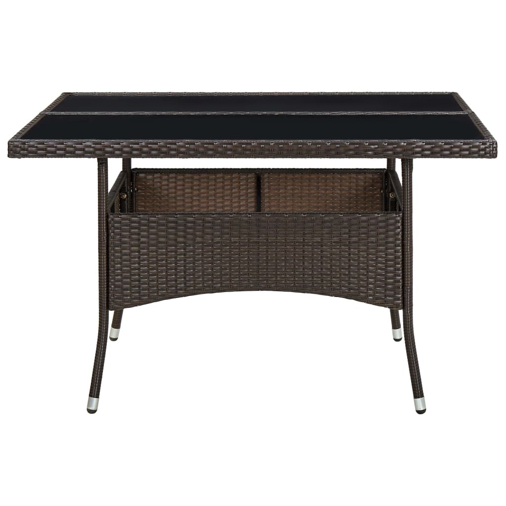 Tuintafel poly rattan en glas bruin is nu te koop bij PeponiXL, paradijselijk wonen!
