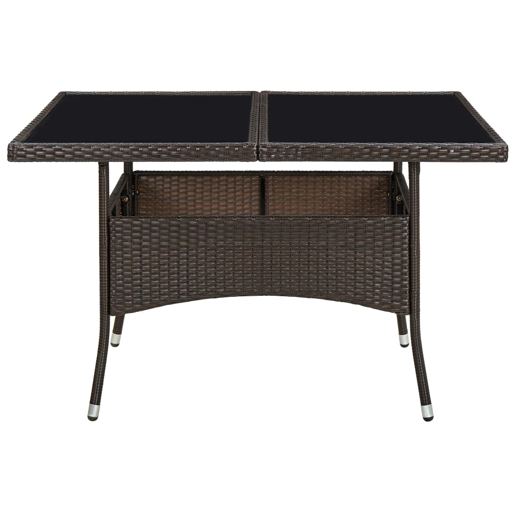Tuintafel poly rattan en glas bruin is nu te koop bij PeponiXL, paradijselijk wonen!