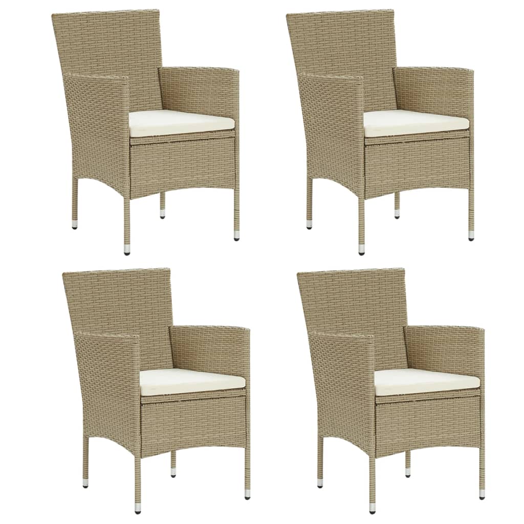 Tuinstoelen 4 st poly rattan beige is nu te koop bij PeponiXL, paradijselijk wonen!
