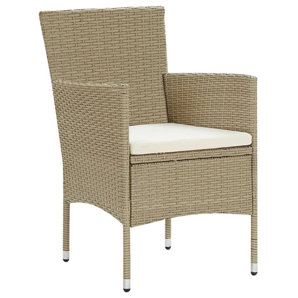 Tuinstoelen 4 st poly rattan beige is nu te koop bij PeponiXL, paradijselijk wonen!