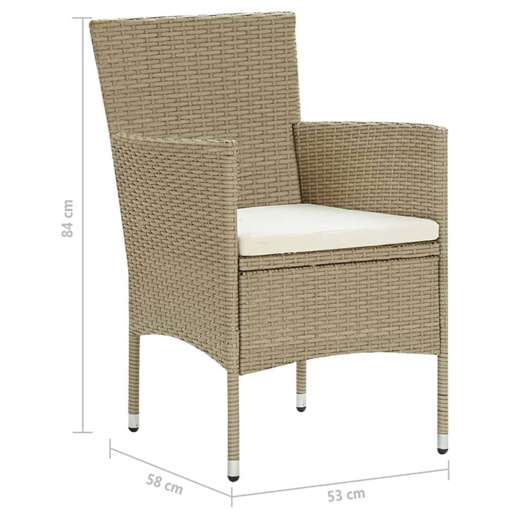 Tuinstoelen 4 st poly rattan beige is nu te koop bij PeponiXL, paradijselijk wonen!