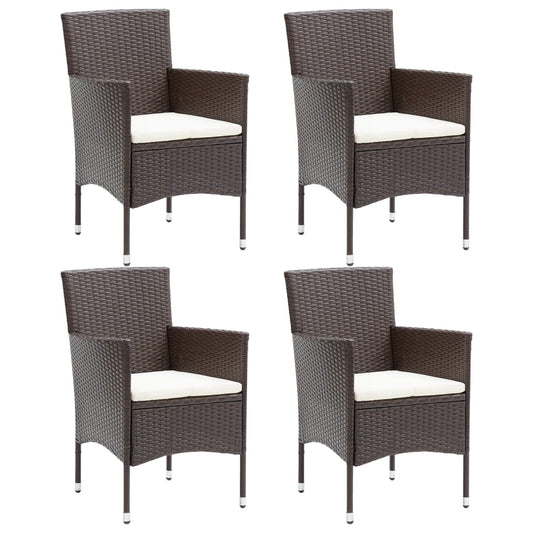 Tuinstoelen 4 st poly rattan bruin is nu te koop bij PeponiXL, paradijselijk wonen!