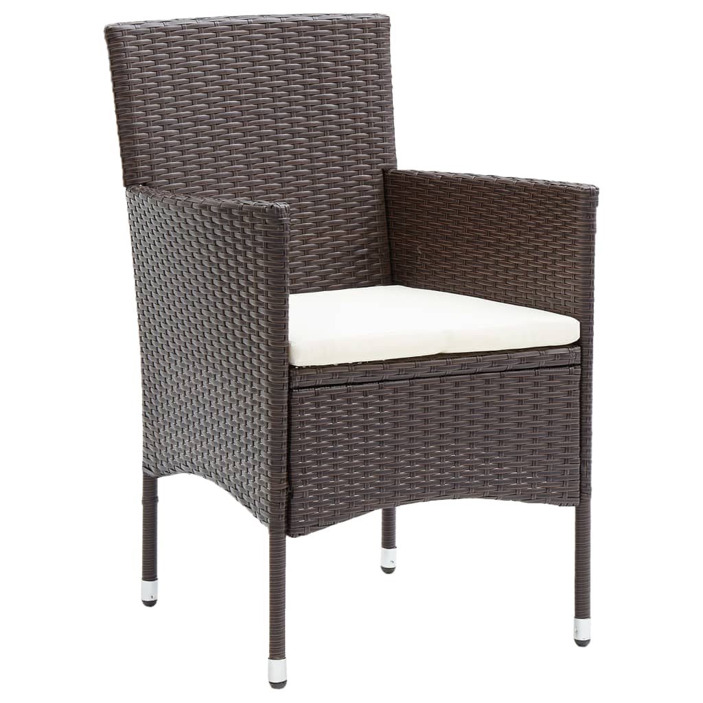Tuinstoelen 4 st poly rattan bruin is nu te koop bij PeponiXL, paradijselijk wonen!