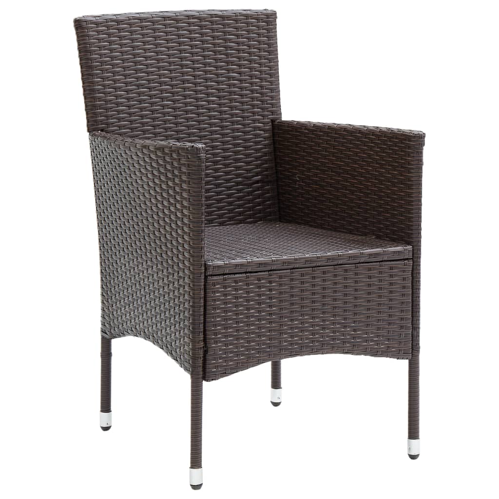 Tuinstoelen 4 st poly rattan bruin is nu te koop bij PeponiXL, paradijselijk wonen!