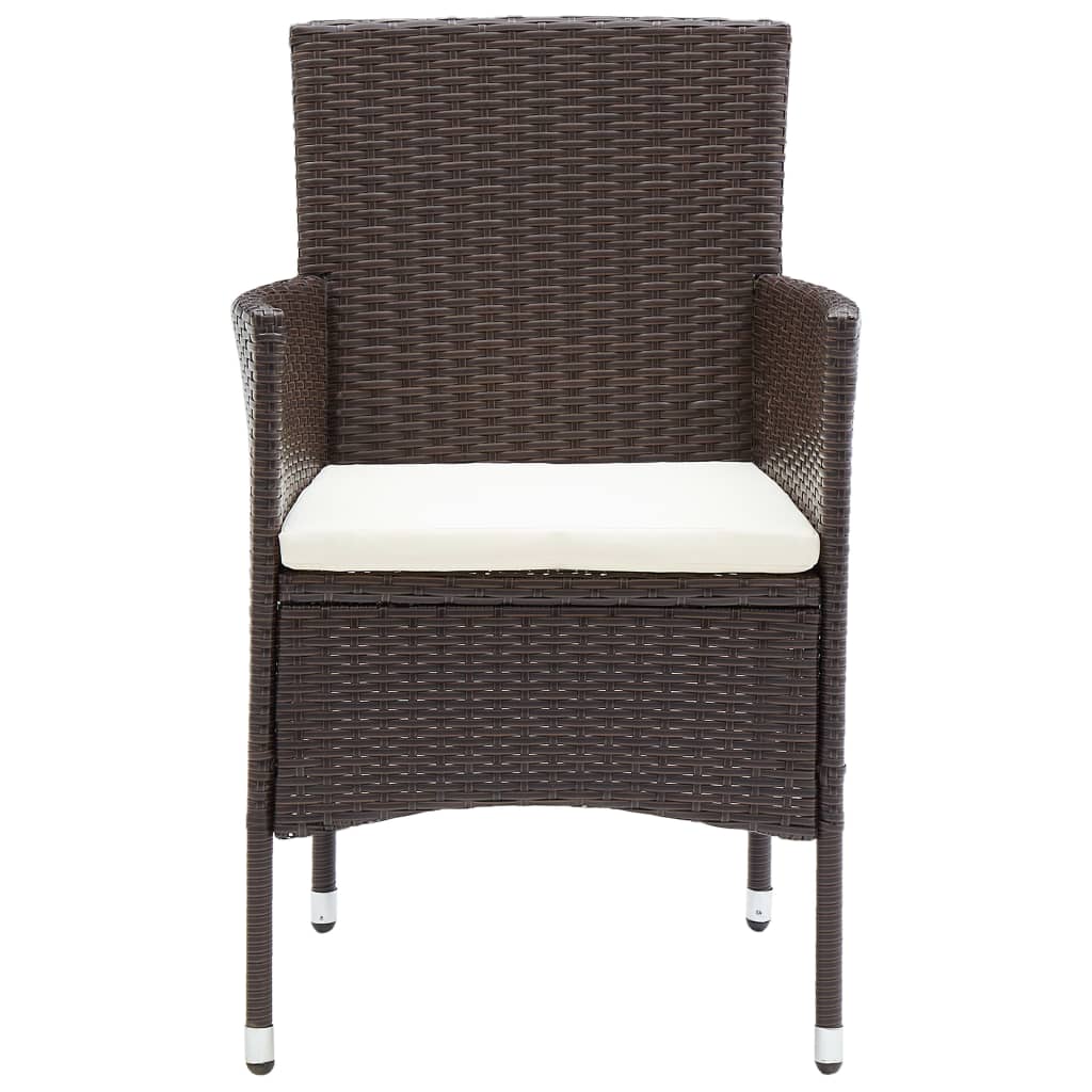 Tuinstoelen 4 st poly rattan bruin is nu te koop bij PeponiXL, paradijselijk wonen!