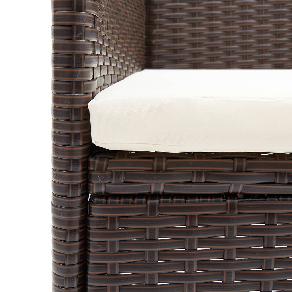 Tuinstoelen 4 st poly rattan bruin is nu te koop bij PeponiXL, paradijselijk wonen!