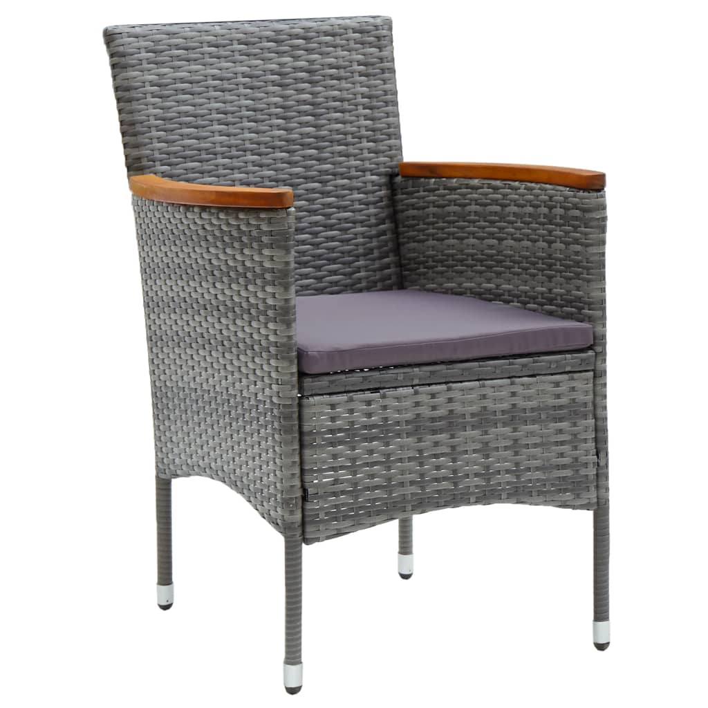 Tuinstoelen 4 st poly rattan grijs is nu te koop bij PeponiXL, paradijselijk wonen!
