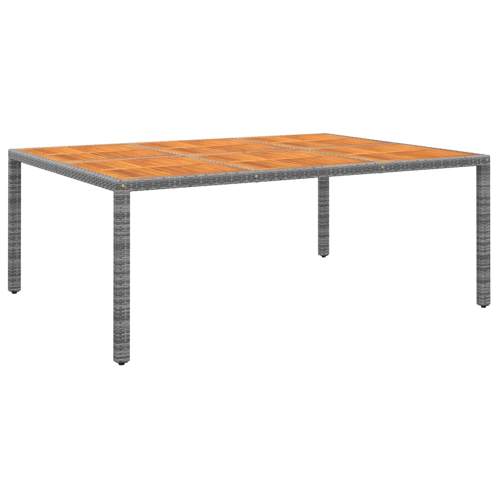 Tuintafel 200x150x75 cm acaciahout en poly rattan grijs is nu te koop bij PeponiXL, paradijselijk wonen!