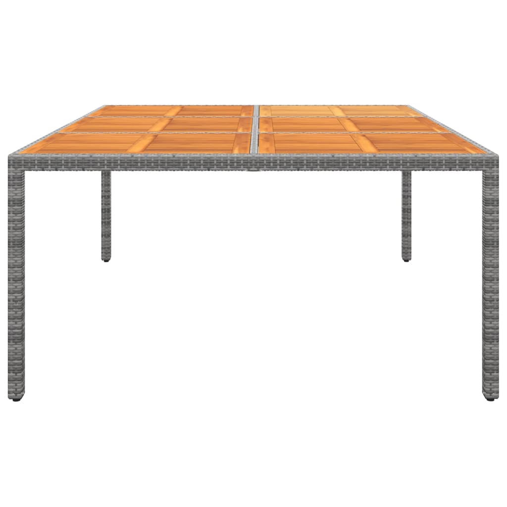 Tuintafel 200x150x75 cm acaciahout en poly rattan grijs is nu te koop bij PeponiXL, paradijselijk wonen!