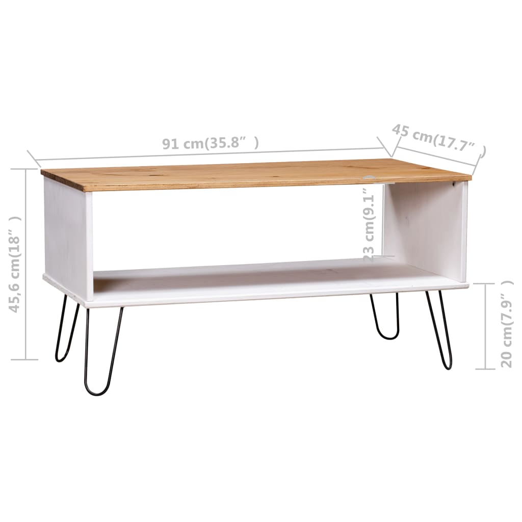 Salontafel New York grenenhout wit en lichthoutkleurig is nu te koop bij PeponiXL, paradijselijk wonen!