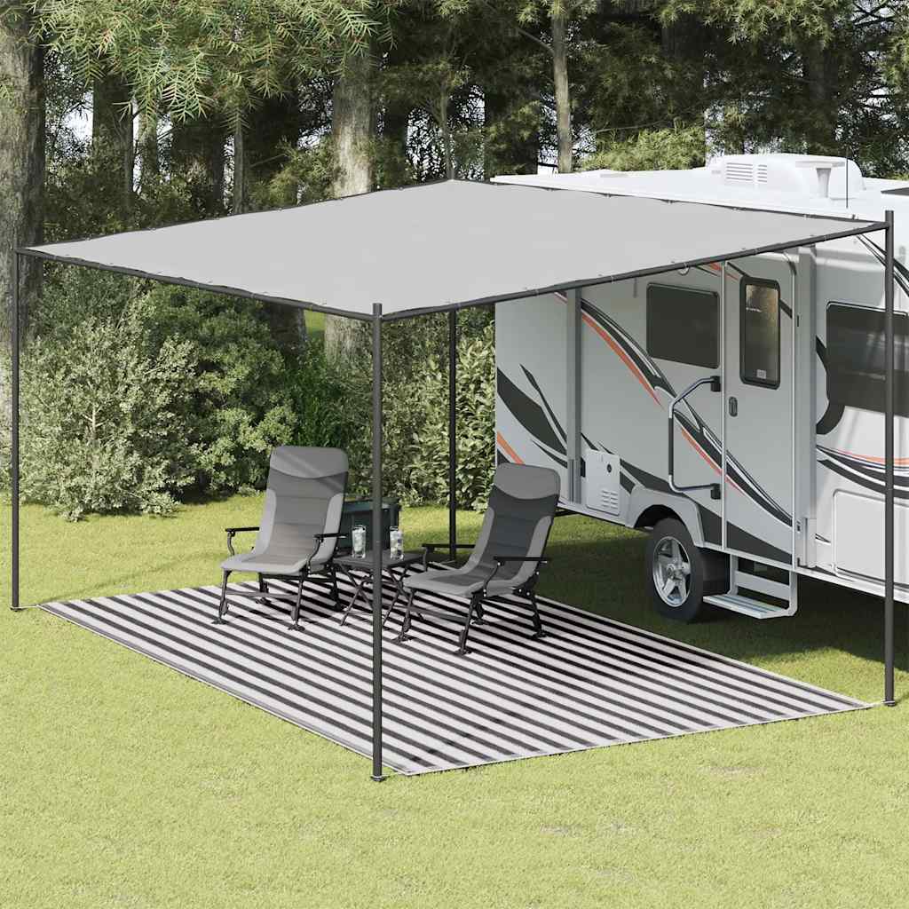 Tenttapijt 300x600 cm antracietkleurig en wit