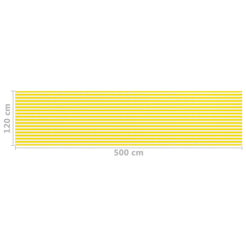 Balkonscherm 120x500 cm HDPE geel en wit is nu te koop bij PeponiXL, paradijselijk wonen!