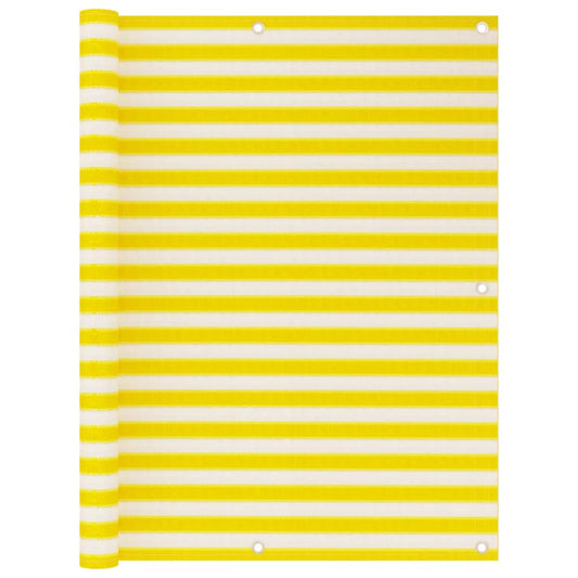 Balkonscherm 120x600 cm HDPE geel en wit is nu te koop bij PeponiXL, paradijselijk wonen!