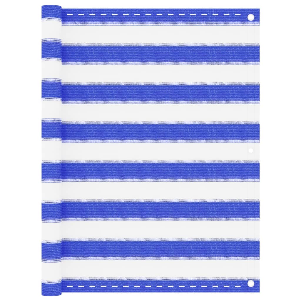 Balkonscherm 90x500 cm HDPE blauw en wit is nu te koop bij PeponiXL, paradijselijk wonen!