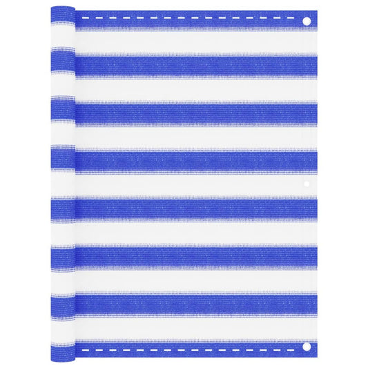 Balkonscherm 90x500 cm HDPE blauw en wit is nu te koop bij PeponiXL, paradijselijk wonen!
