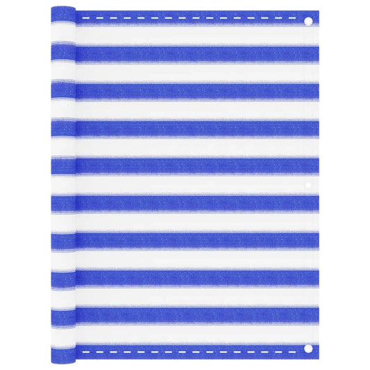 Balkonscherm 120x500 cm HDPE blauw en wit is nu te koop bij PeponiXL, paradijselijk wonen!
