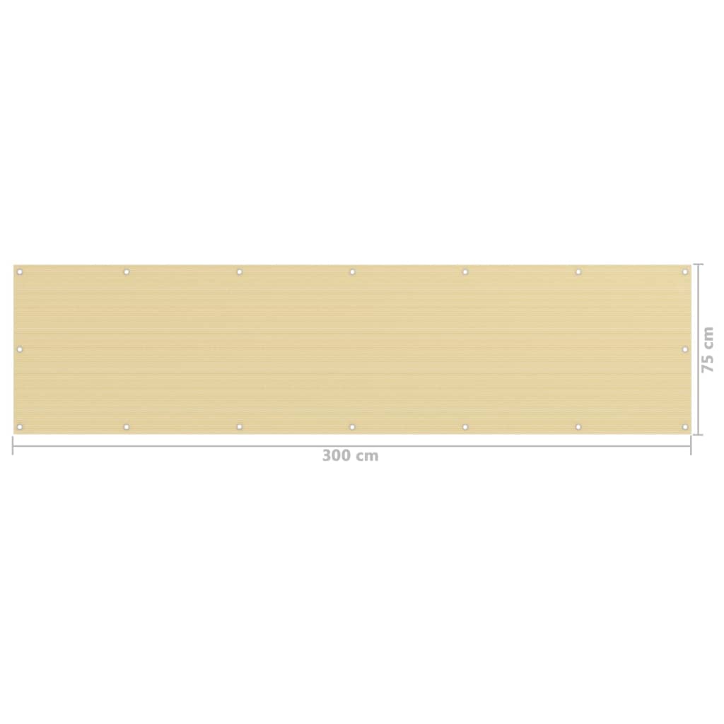 Balkonscherm 75x300 cm HDPE beige is nu te koop bij PeponiXL, paradijselijk wonen!