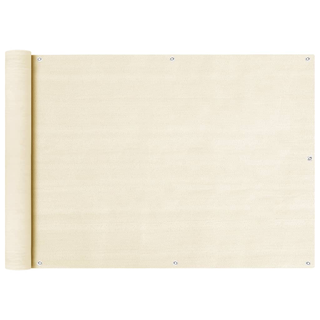 Balkonscherm 75x300 cm HDPE crèmekleurig is nu te koop bij PeponiXL, paradijselijk wonen!