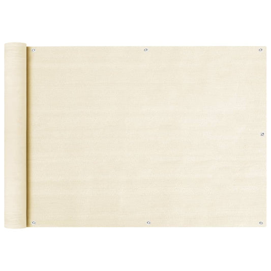 Balkonscherm 75x400 cm HDPE crèmekleurig is nu te koop bij PeponiXL, paradijselijk wonen!