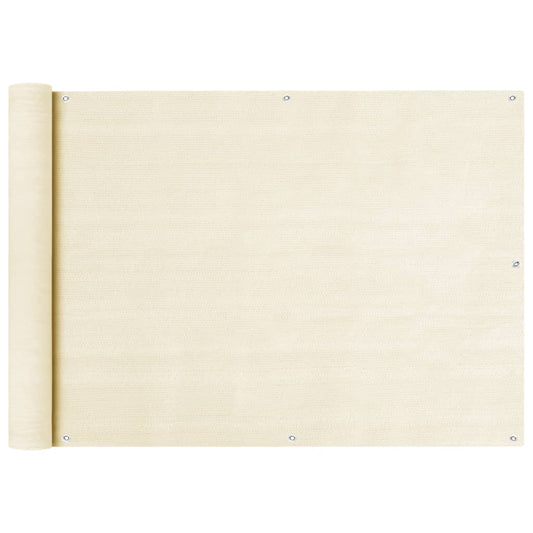 Balkonscherm 75x500 cm HDPE crèmekleurig is nu te koop bij PeponiXL, paradijselijk wonen!