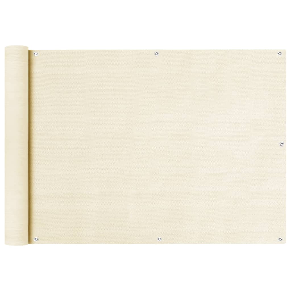 Balkonscherm 75x600 cm HDPE crèmekleurig is nu te koop bij PeponiXL, paradijselijk wonen!
