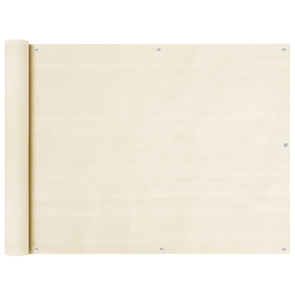 Balkonscherm 90x500 cm HDPE crèmekleurig is nu te koop bij PeponiXL, paradijselijk wonen!
