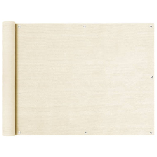 Balkonscherm 90x600 cm HDPE crèmekleurig is nu te koop bij PeponiXL, paradijselijk wonen!