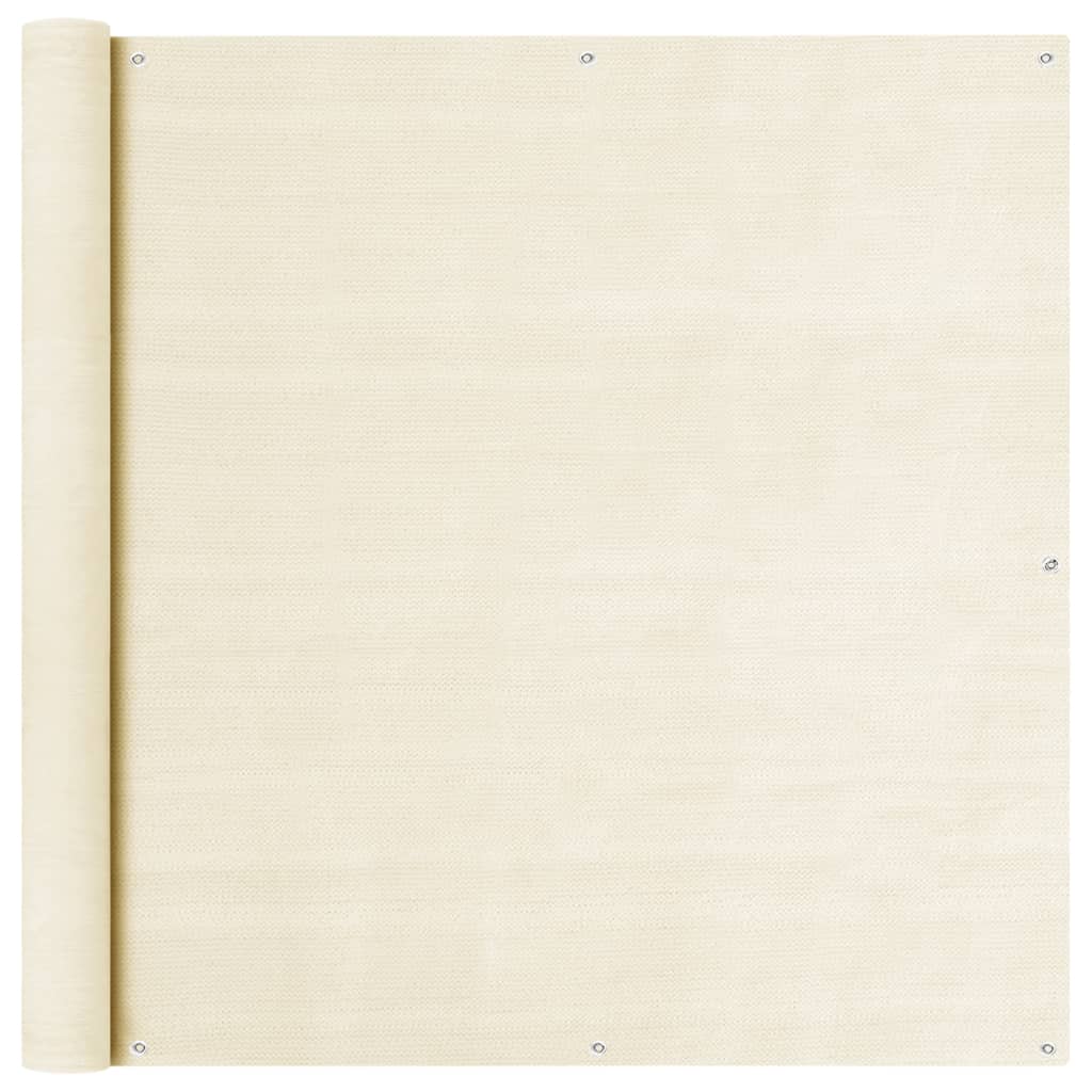 Balkonscherm 120x600 cm HDPE crèmekleurig is nu te koop bij PeponiXL, paradijselijk wonen!