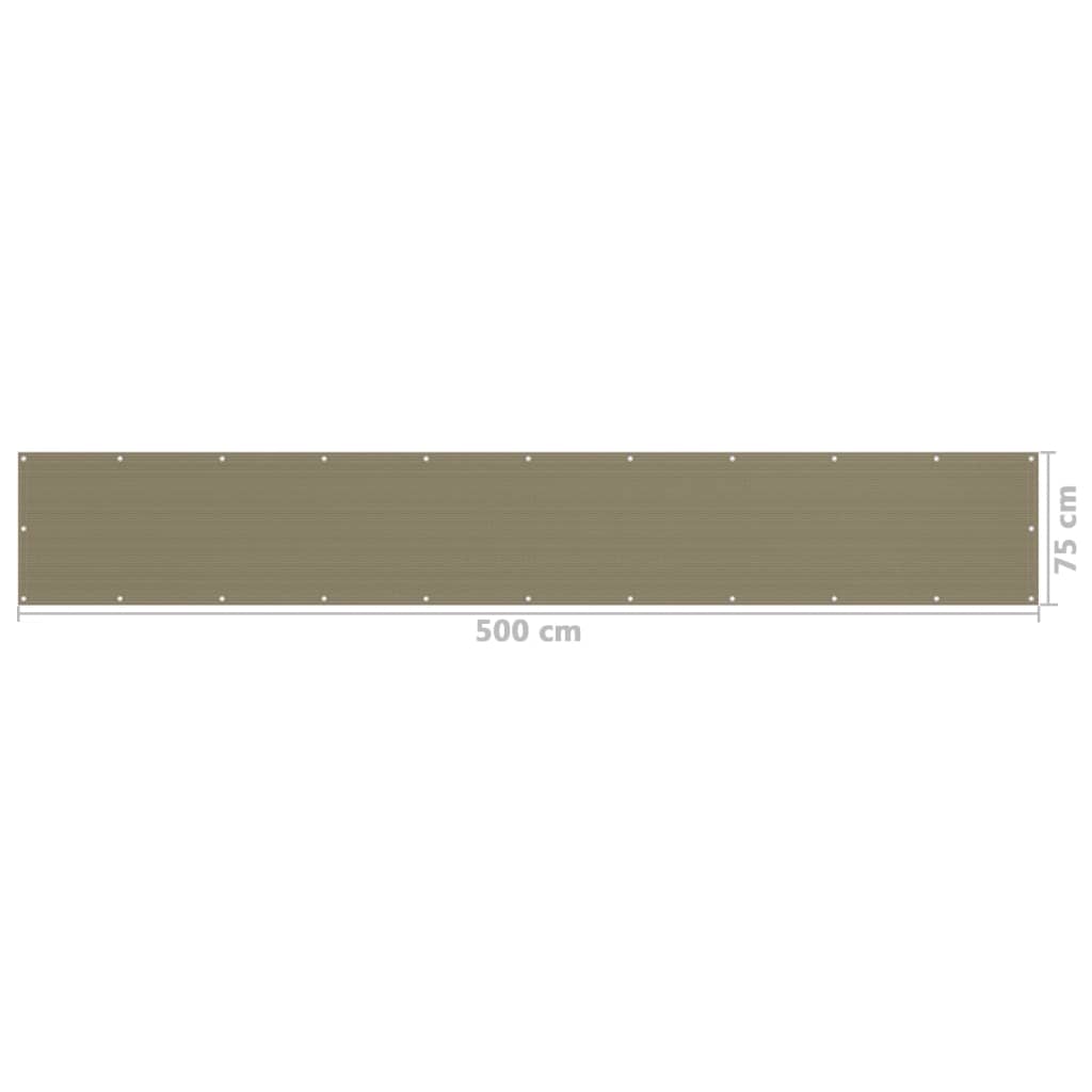 Balkonscherm 75x500 cm HDPE taupe is nu te koop bij PeponiXL, paradijselijk wonen!