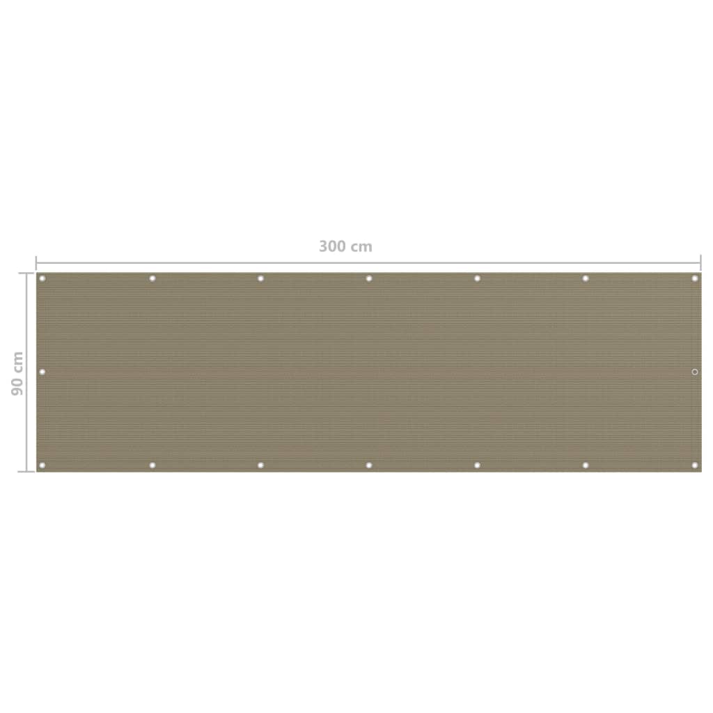 Balkonscherm 90x300 cm HDPE taupe is nu te koop bij PeponiXL, paradijselijk wonen!