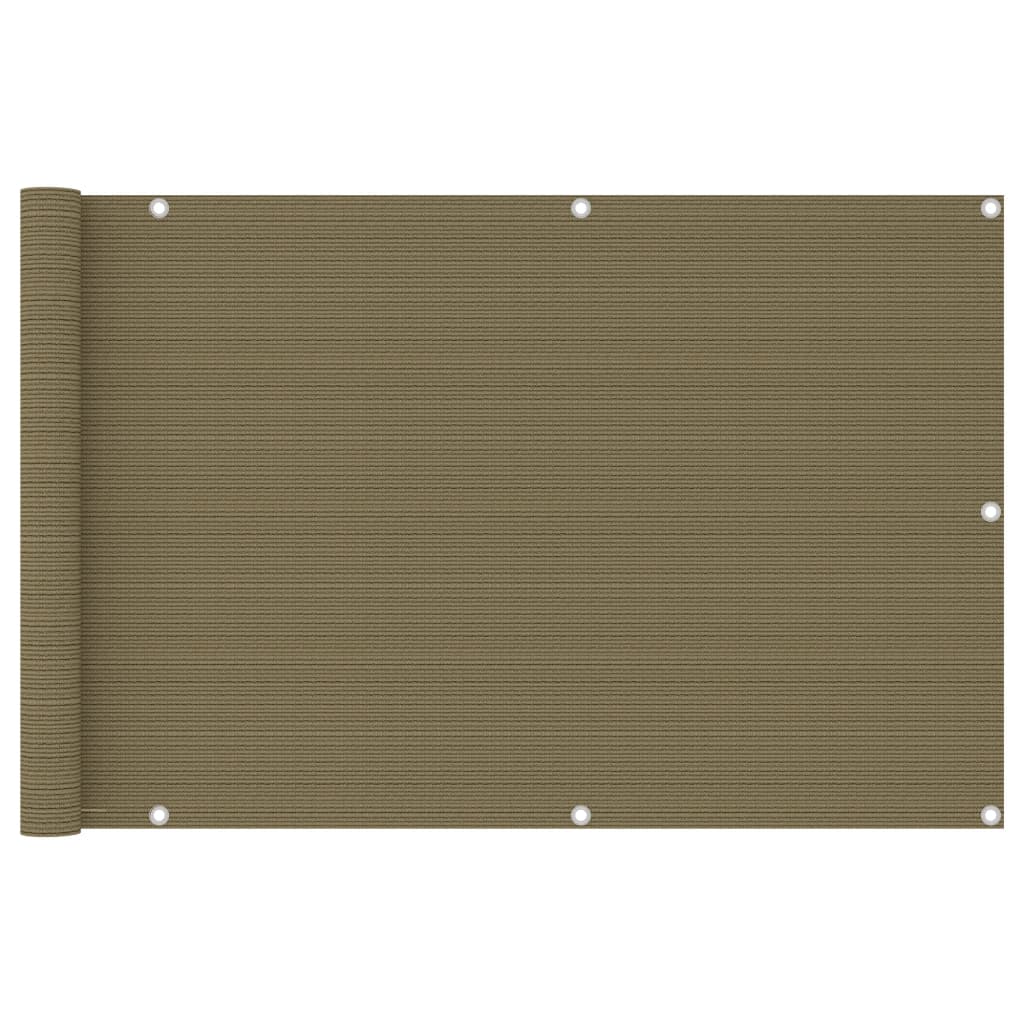 Balkonscherm 90x400 cm HDPE taupe is nu te koop bij PeponiXL, paradijselijk wonen!