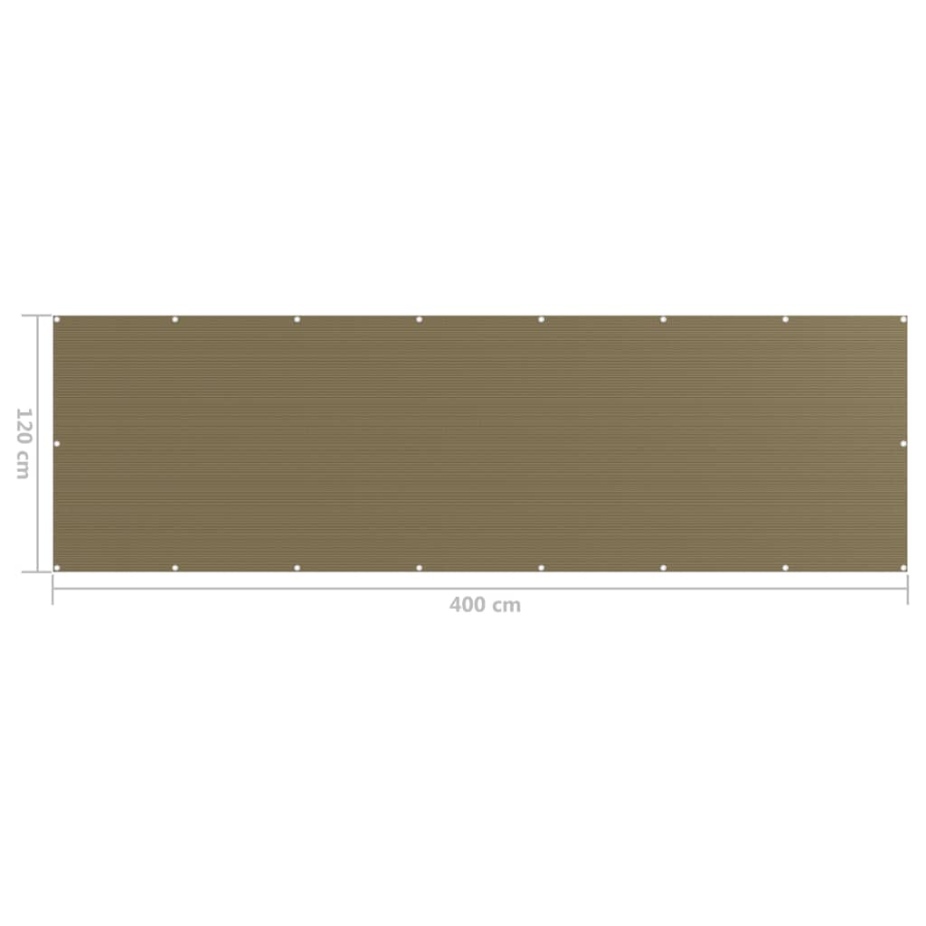 Balkonscherm 120x400 cm HDPE taupe is nu te koop bij PeponiXL, paradijselijk wonen!