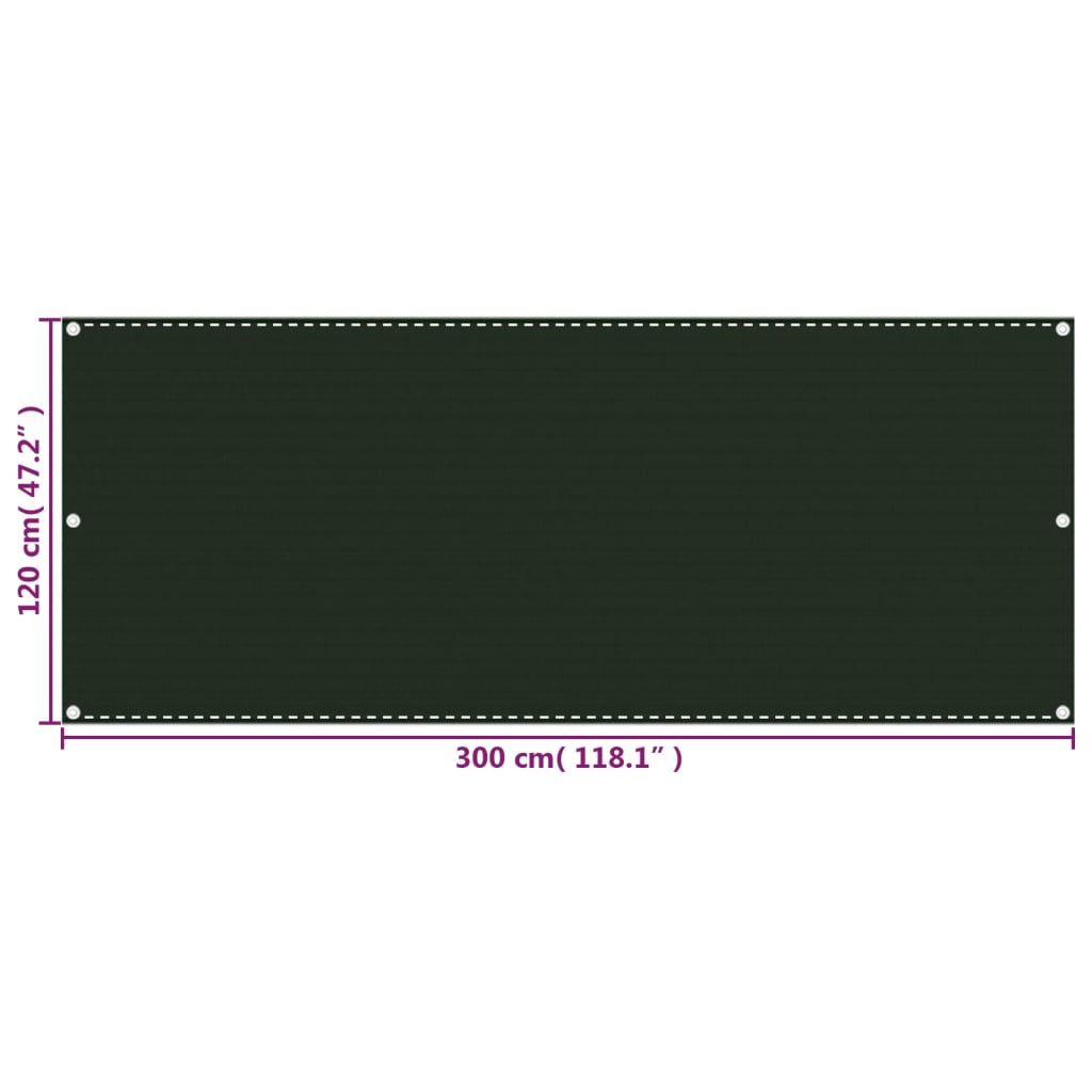 Balkonscherm 120x300 cm HDPE donkergroen is nu te koop bij PeponiXL, paradijselijk wonen!