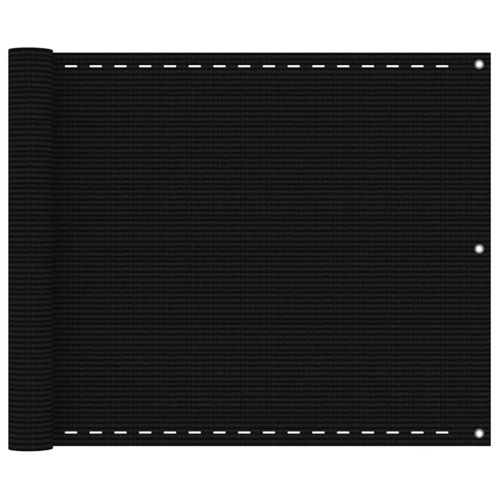 Balkonscherm 75x300 cm HDPE zwart is nu te koop bij PeponiXL, paradijselijk wonen!