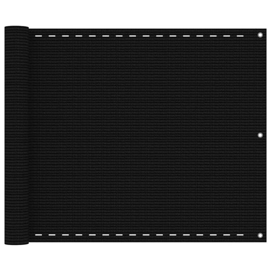 Balkonscherm 75x300 cm HDPE zwart is nu te koop bij PeponiXL, paradijselijk wonen!