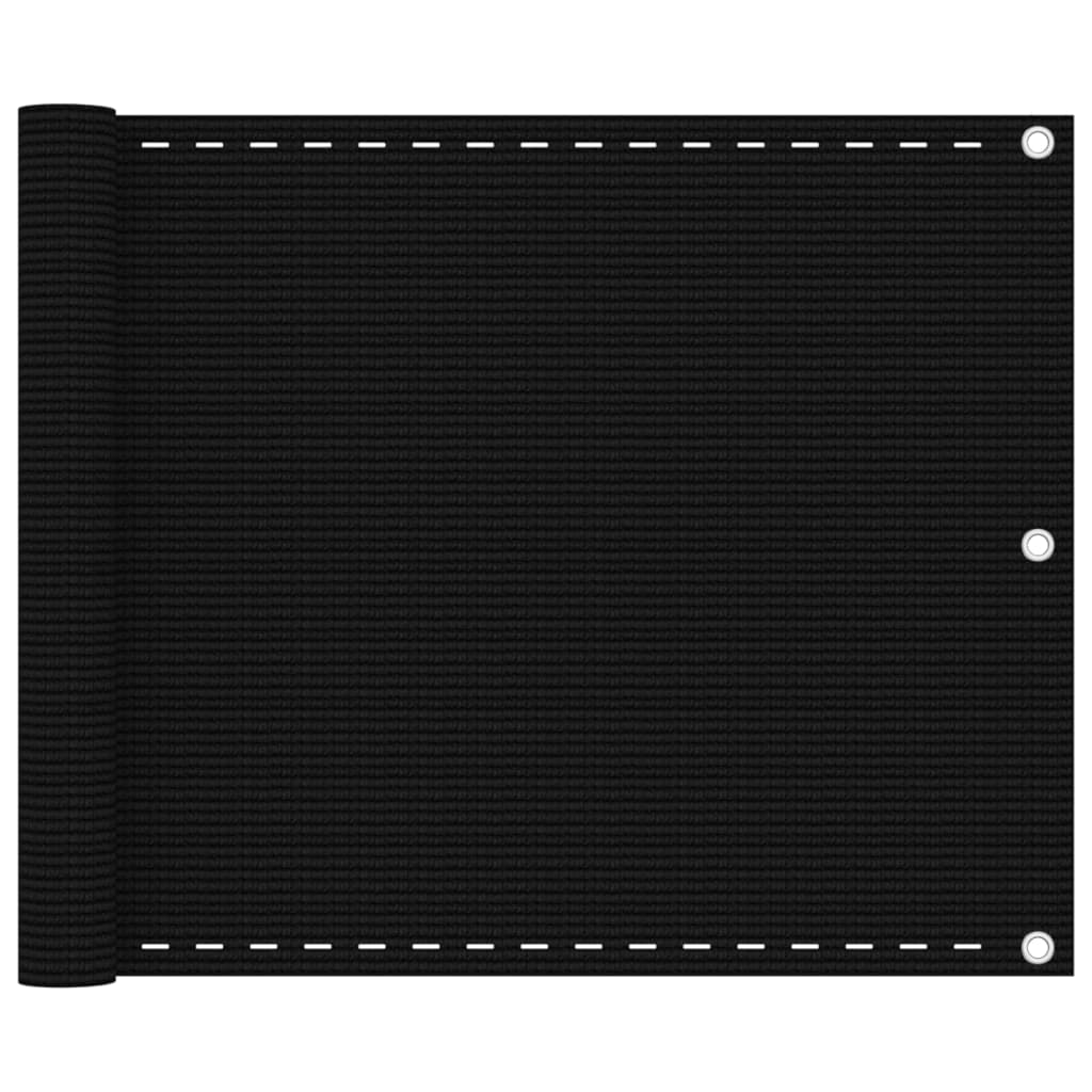 Balkonscherm 75x600 cm HDPE zwart is nu te koop bij PeponiXL, paradijselijk wonen!