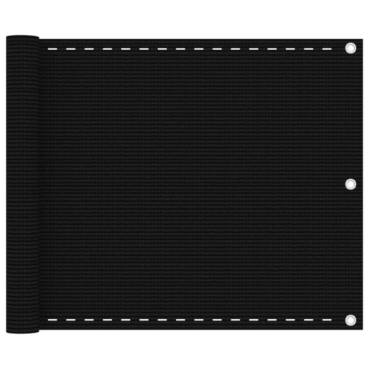 Balkonscherm 75x600 cm HDPE zwart is nu te koop bij PeponiXL, paradijselijk wonen!