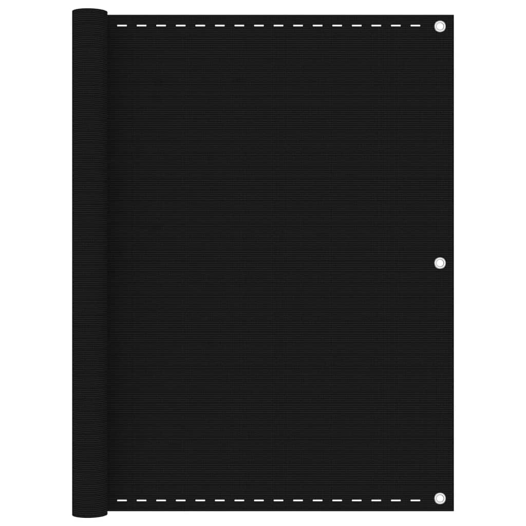 Balkonscherm 120x600 cm HDPE zwart is nu te koop bij PeponiXL, paradijselijk wonen!