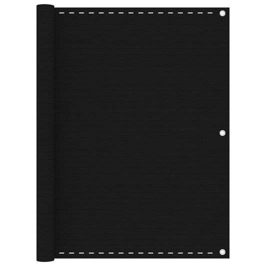 Balkonscherm 120x600 cm HDPE zwart is nu te koop bij PeponiXL, paradijselijk wonen!