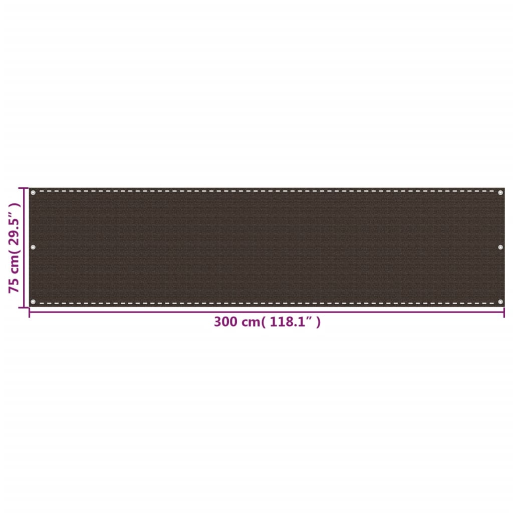 Balkonscherm 75x300 cm HDPE bruin is nu te koop bij PeponiXL, paradijselijk wonen!
