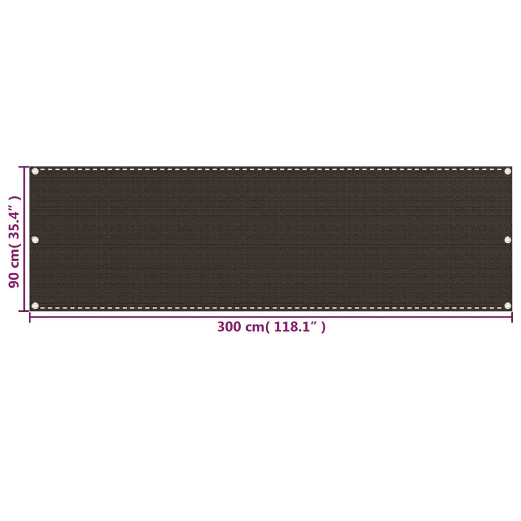Balkonscherm 90x300 cm HDPE bruin is nu te koop bij PeponiXL, paradijselijk wonen!