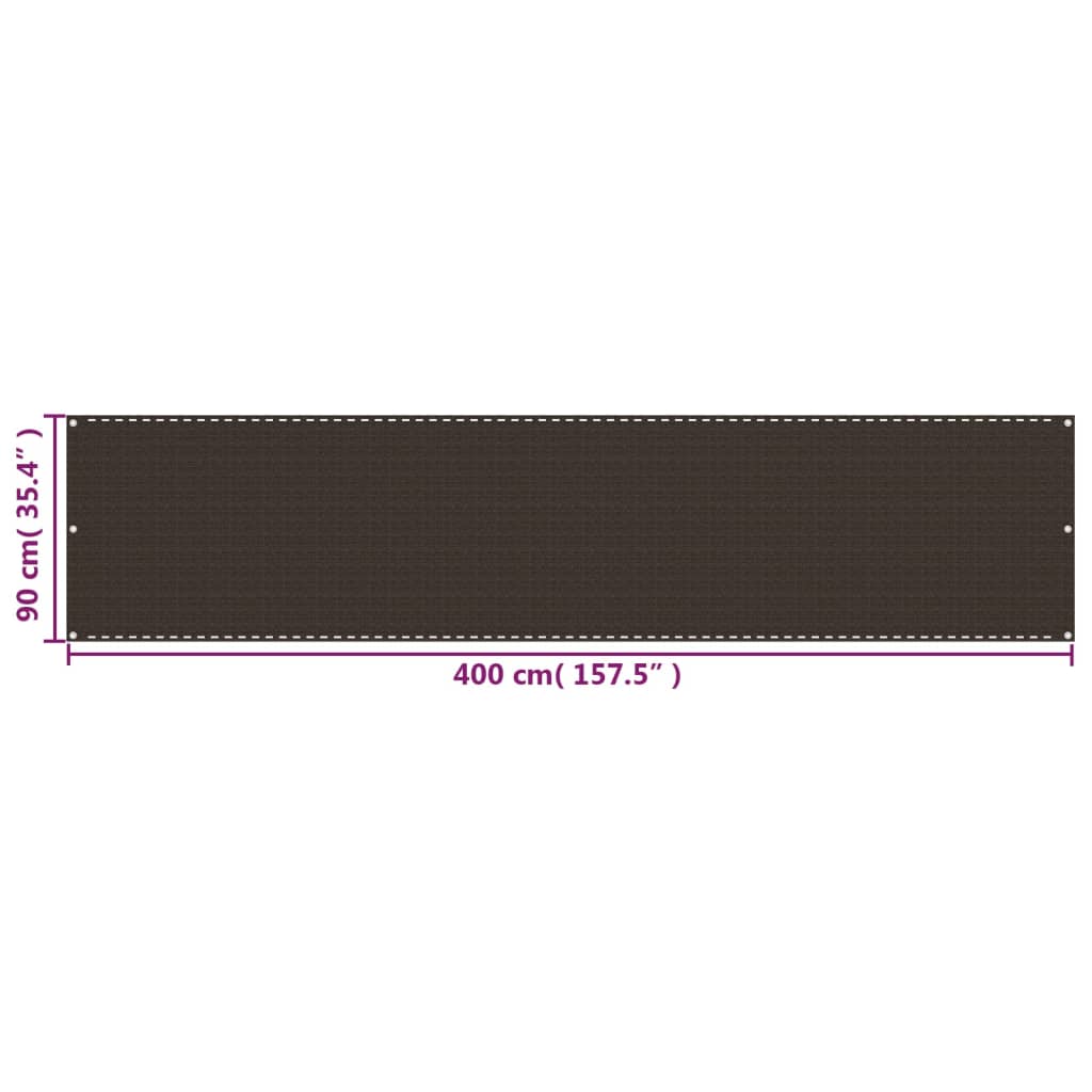 Balkonscherm 90x400 cm HDPE bruin is nu te koop bij PeponiXL, paradijselijk wonen!