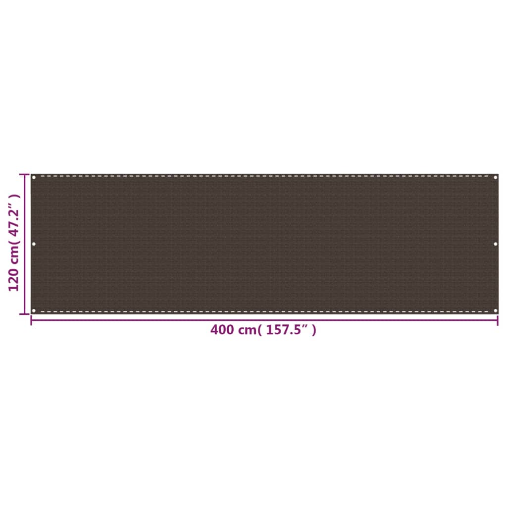 Balkonscherm 120x400 cm HDPE bruin is nu te koop bij PeponiXL, paradijselijk wonen!