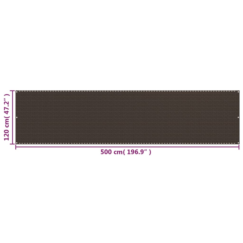 Balkonscherm 120x500 cm HDPE bruin is nu te koop bij PeponiXL, paradijselijk wonen!