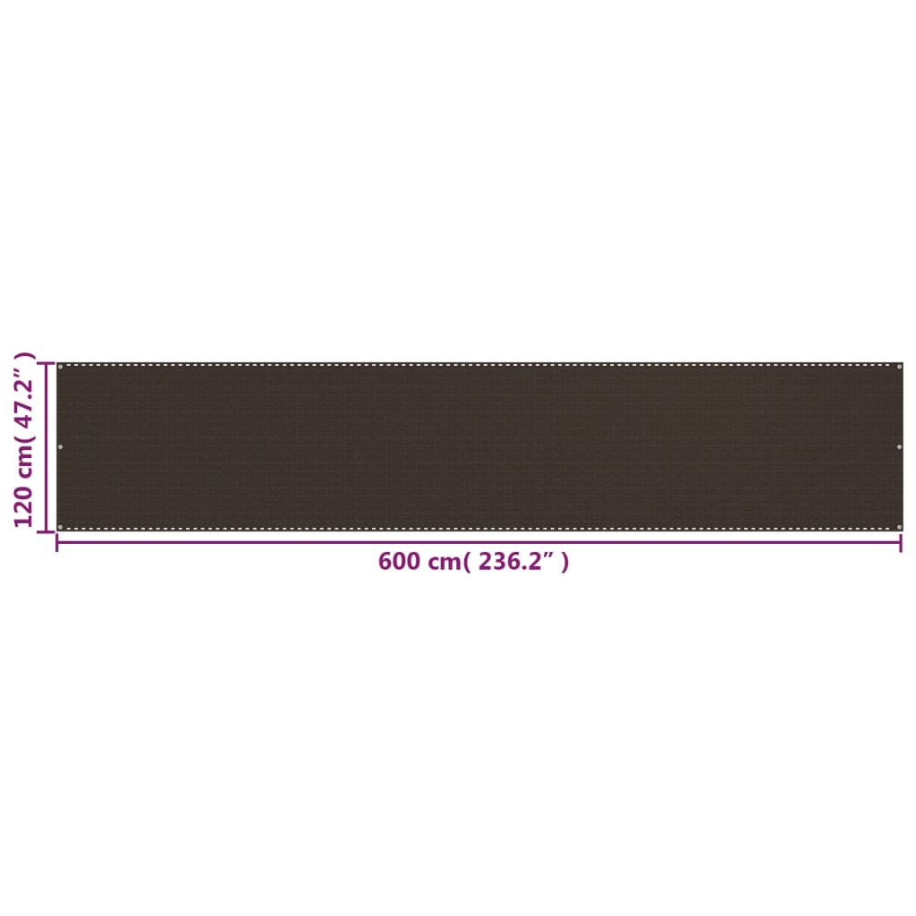 Balkonscherm 120x600 cm HDPE bruin is nu te koop bij PeponiXL, paradijselijk wonen!