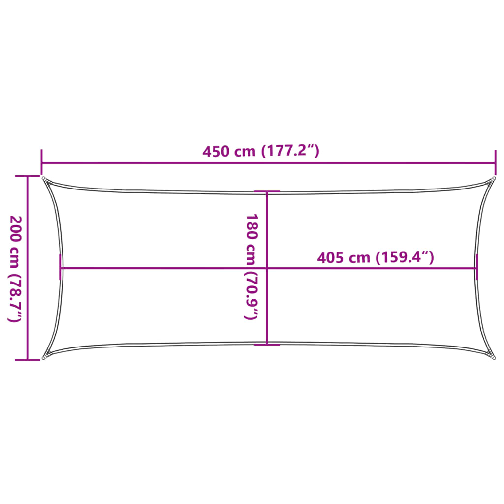 Zonnezeil 160 g/m² 2x4,5 m HDPE antracietkleurig is nu te koop bij PeponiXL, paradijselijk wonen!