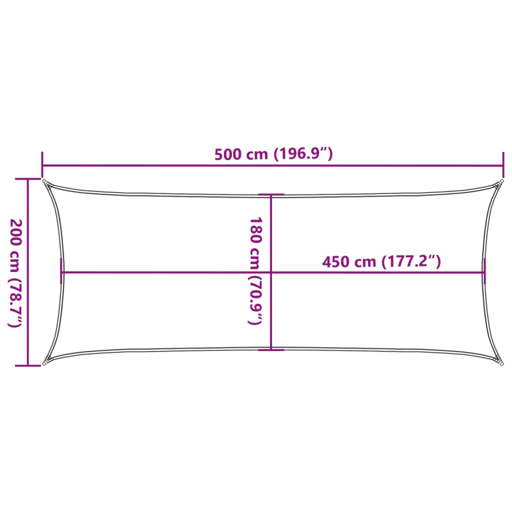 Zonnezeil 160 g/m² 2x5 m HDPE antracietkleurig is nu te koop bij PeponiXL, paradijselijk wonen!