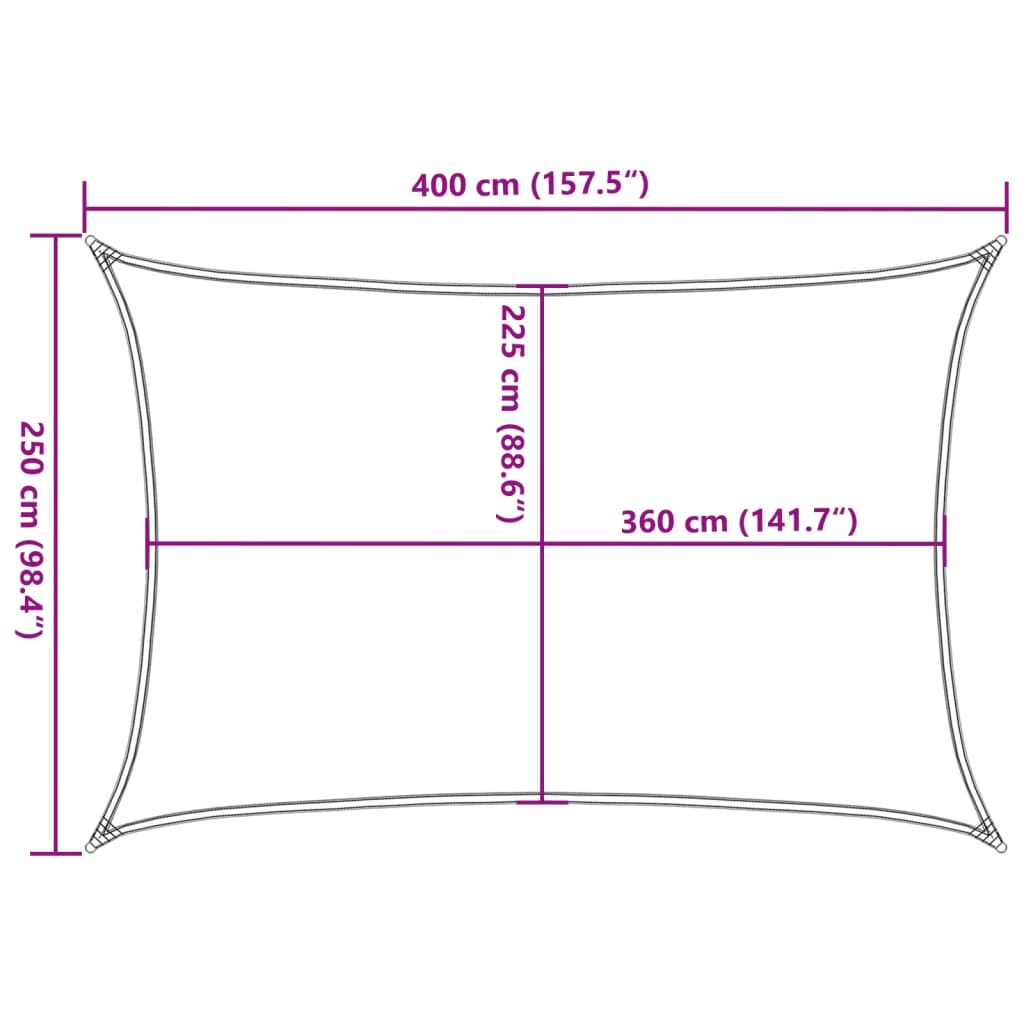 Zonnezeil 160 g/m² 2,5x4 m HDPE antracietkleurig is nu te koop bij PeponiXL, paradijselijk wonen!