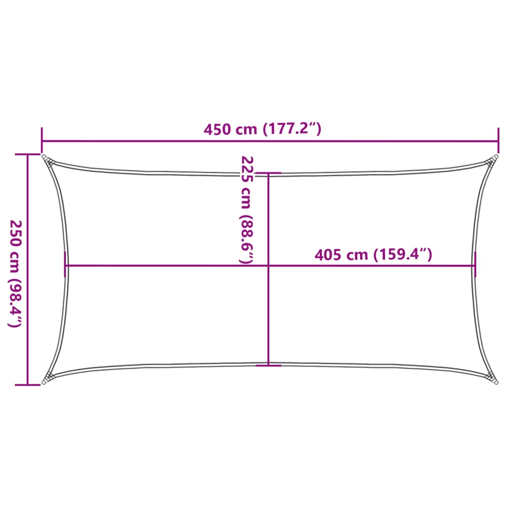 Zonnezeil 160 g/m² 2,5x4,5 m HDPE antracietkleurig is nu te koop bij PeponiXL, paradijselijk wonen!