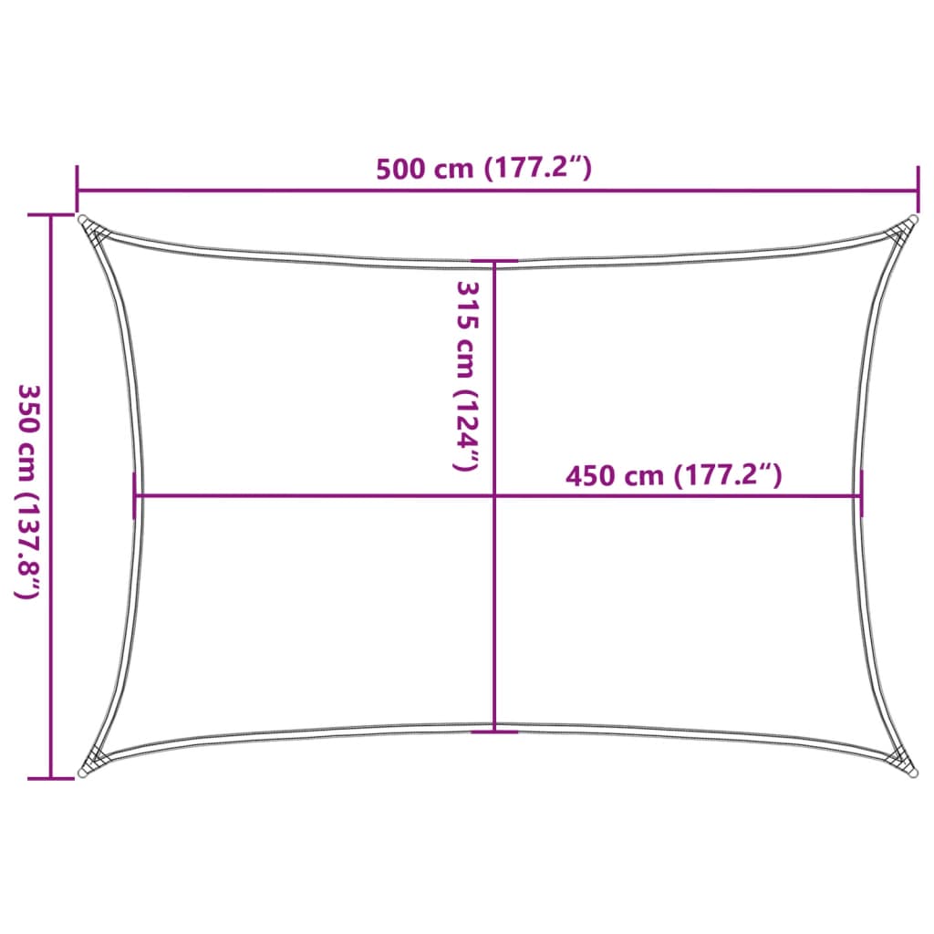 Zonnezeil 160 g/m² 3,5x5 m HDPE antracietkleurig is nu te koop bij PeponiXL, paradijselijk wonen!